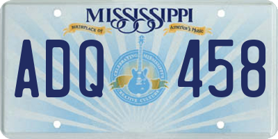MS license plate ADQ458
