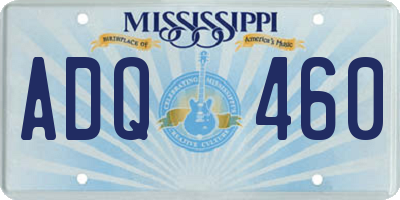 MS license plate ADQ460