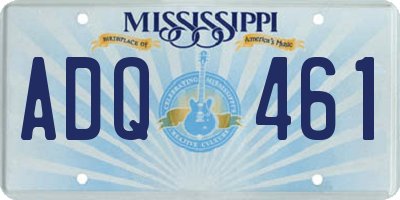 MS license plate ADQ461