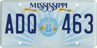 MS license plate ADQ463