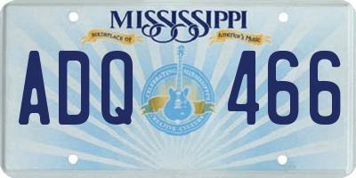 MS license plate ADQ466