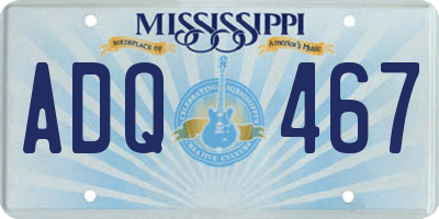 MS license plate ADQ467