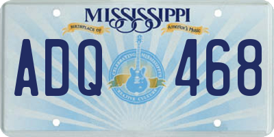 MS license plate ADQ468
