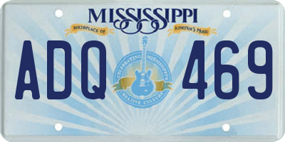 MS license plate ADQ469