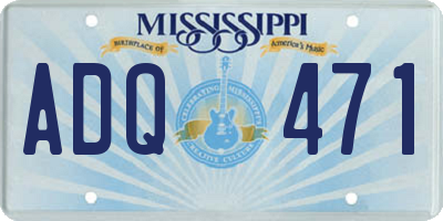 MS license plate ADQ471