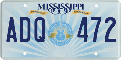 MS license plate ADQ472