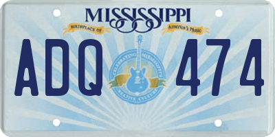 MS license plate ADQ474