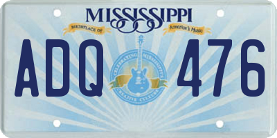 MS license plate ADQ476