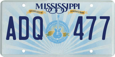 MS license plate ADQ477
