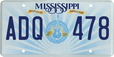 MS license plate ADQ478