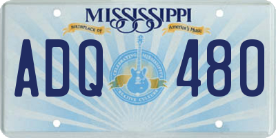 MS license plate ADQ480