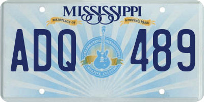 MS license plate ADQ489