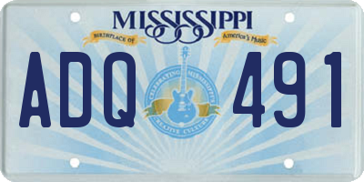 MS license plate ADQ491