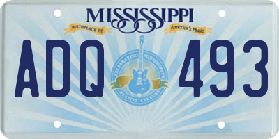 MS license plate ADQ493