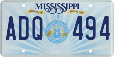 MS license plate ADQ494