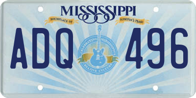 MS license plate ADQ496