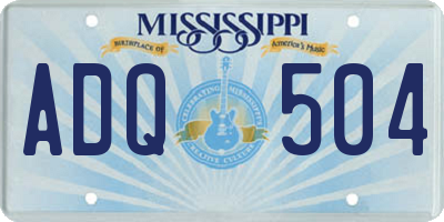 MS license plate ADQ504