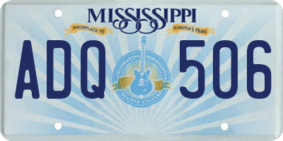 MS license plate ADQ506