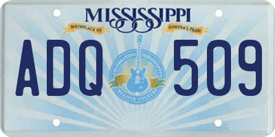 MS license plate ADQ509
