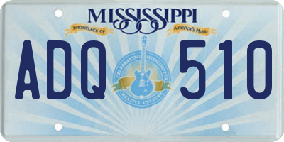 MS license plate ADQ510