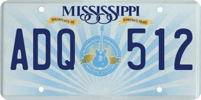 MS license plate ADQ512