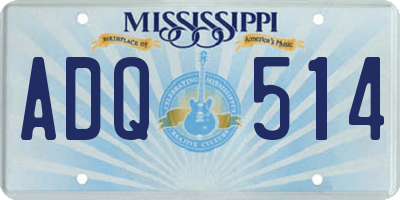 MS license plate ADQ514