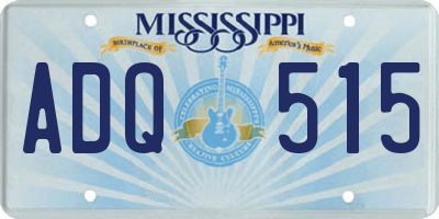 MS license plate ADQ515