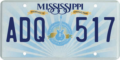 MS license plate ADQ517