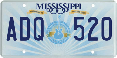 MS license plate ADQ520