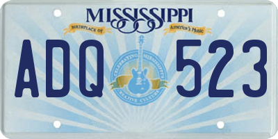 MS license plate ADQ523