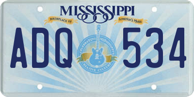 MS license plate ADQ534