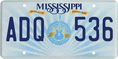 MS license plate ADQ536