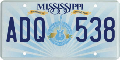 MS license plate ADQ538