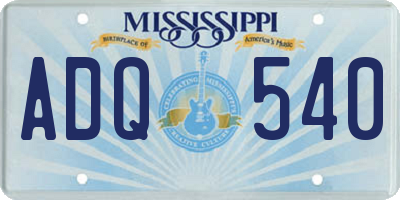 MS license plate ADQ540