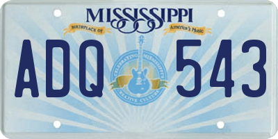 MS license plate ADQ543