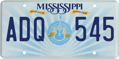 MS license plate ADQ545