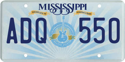 MS license plate ADQ550