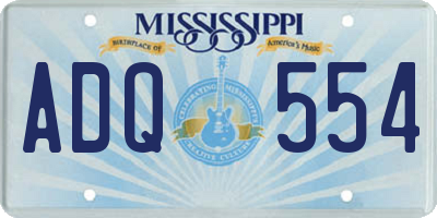 MS license plate ADQ554