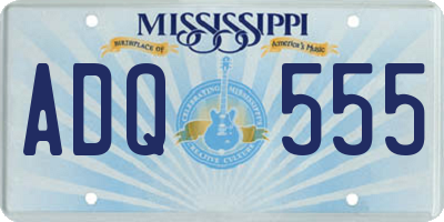MS license plate ADQ555