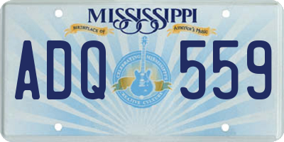 MS license plate ADQ559