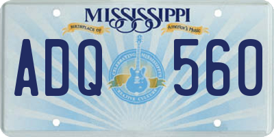 MS license plate ADQ560