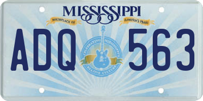 MS license plate ADQ563