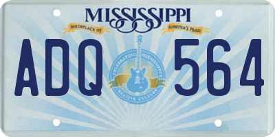 MS license plate ADQ564
