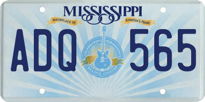 MS license plate ADQ565