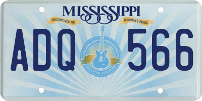 MS license plate ADQ566
