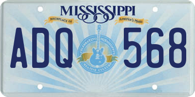 MS license plate ADQ568