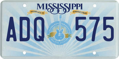 MS license plate ADQ575