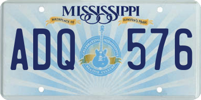 MS license plate ADQ576