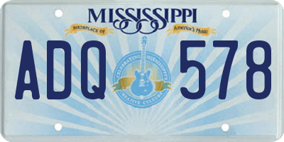 MS license plate ADQ578