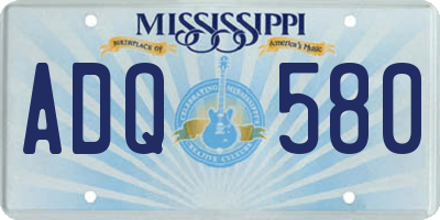 MS license plate ADQ580